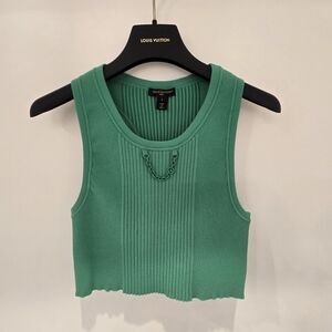 Louis Vuitton Green Ribbed Tank Top